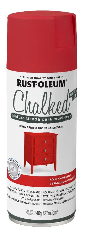 Rust Spray Chalked Aerosol Rojo Campestre 343434