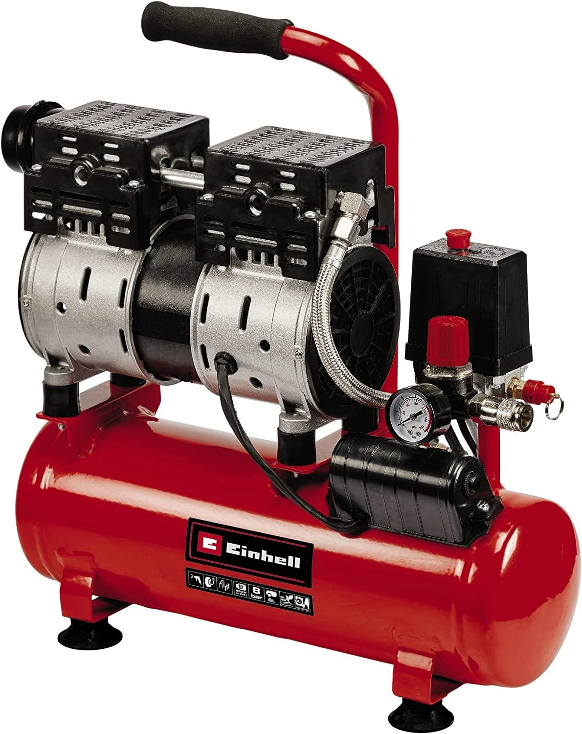 Einhell Compresor Silencioso 6L / 8Bar 4020600 Te-Ac 6 Silent