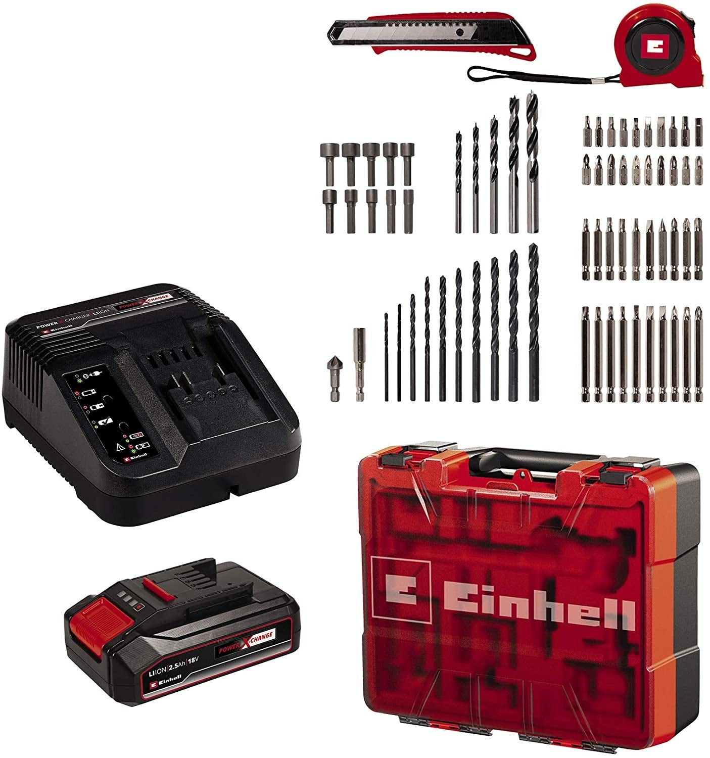 Einhell Taladro Atornillador Inalambrico 18V 451395 Te-Cd 18/2 Li-I Kit