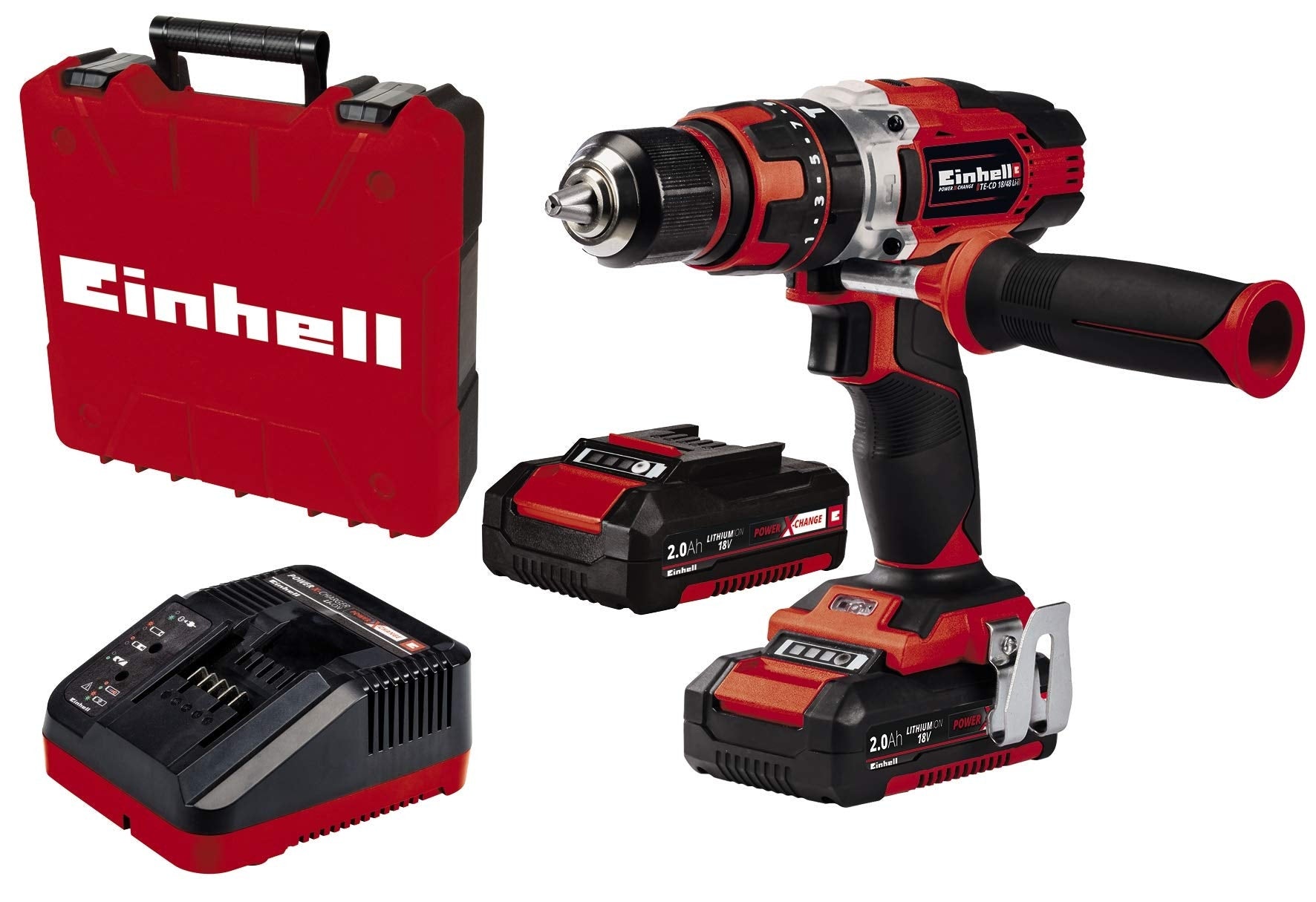 Einhell Taladro 18 V Li-Ion 48 Nm 4513935 Te-Cd 18/48 Li-I (2X2,0Ah)