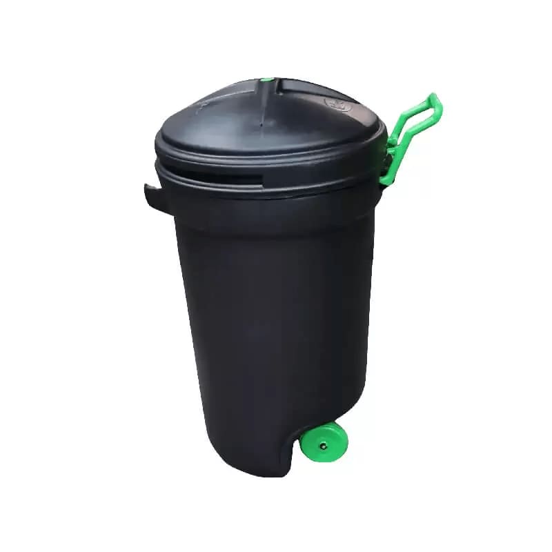 Basurero  Con Rueda  75 Lts Negro/gris