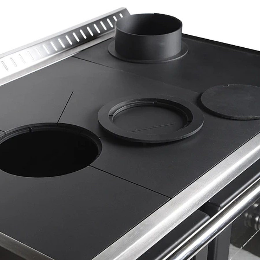 Bosca Pack Cocina Le&ntilde;a Hestia 90 Charcoal + Kit Instalacion