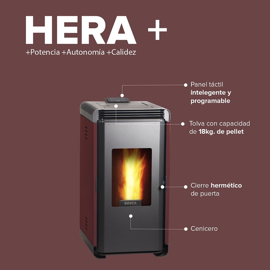 Bosca Estufa A Pellet Hera+ Burdeo