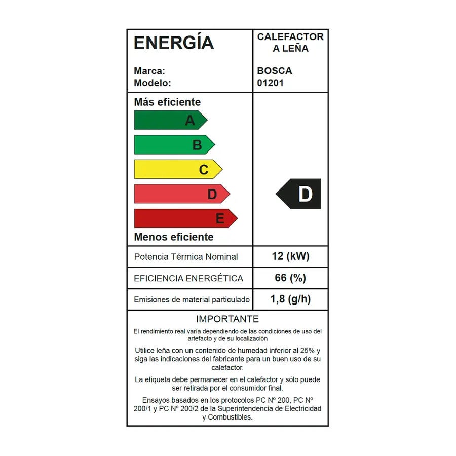Bosca Estufa A Le&ntilde;a Gold 500 Burdeo