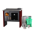 Bosca Pack Cocina Le&ntilde;a Hestia 90 Burdeo + Kit Instalacion