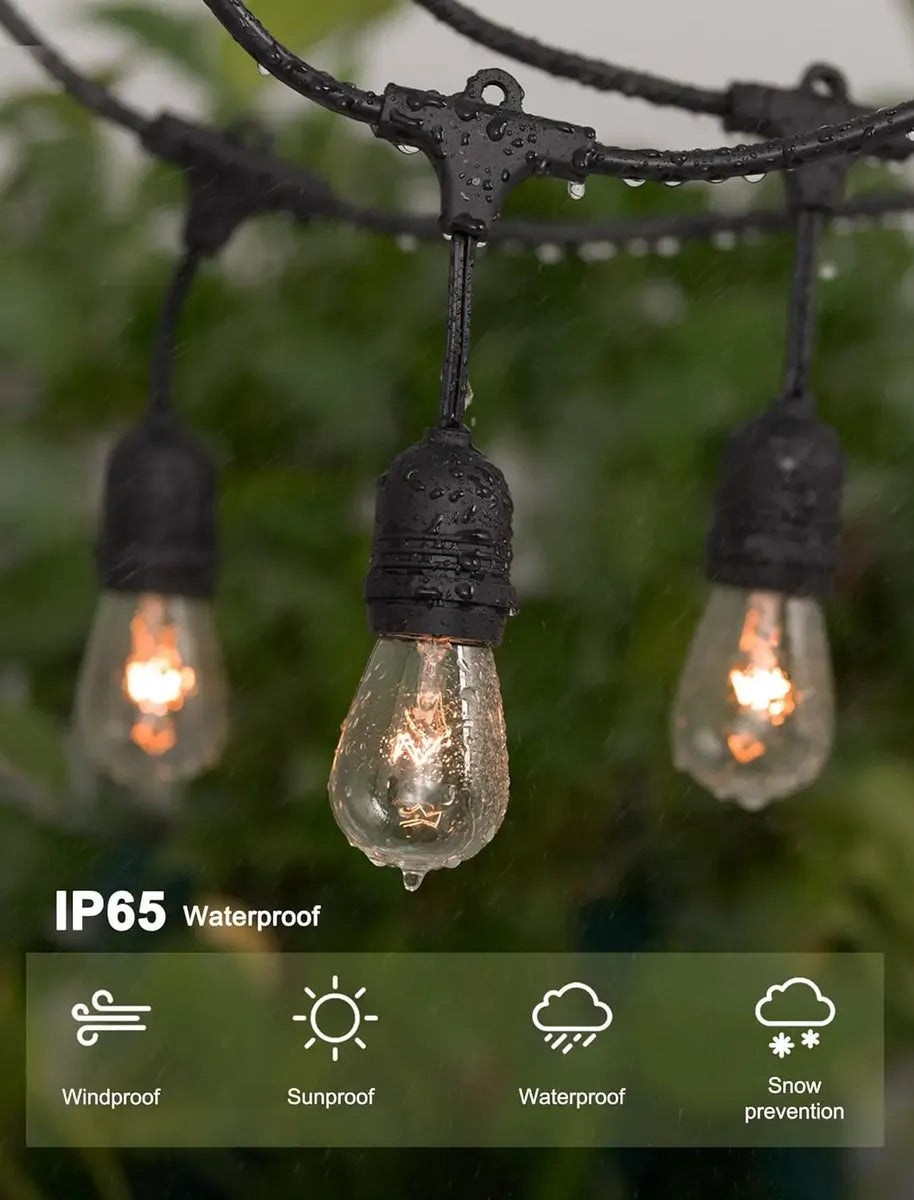 Guirnalda De Luces Solar Exterior Incluye 20 Ampolletas 10mts
