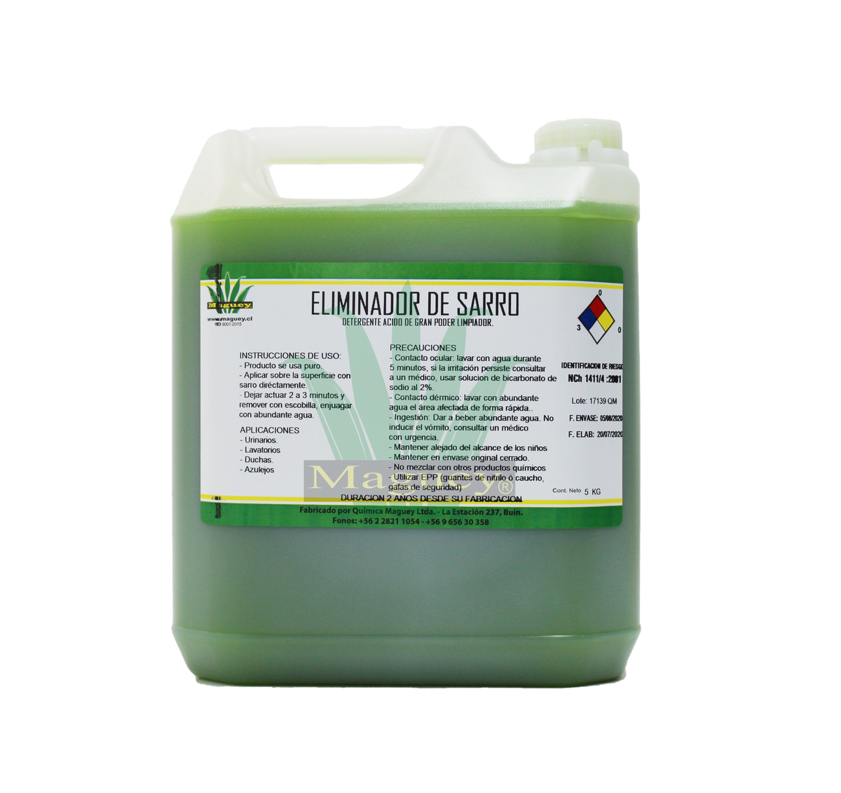 Eliminador De Sarro Bidon 5lts Quimica Maguey