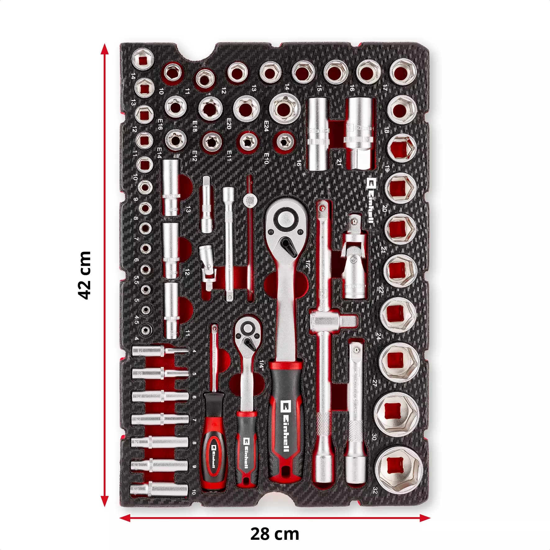 Einhell Set Mecanico Dados Y Chicharras 60pz 370520