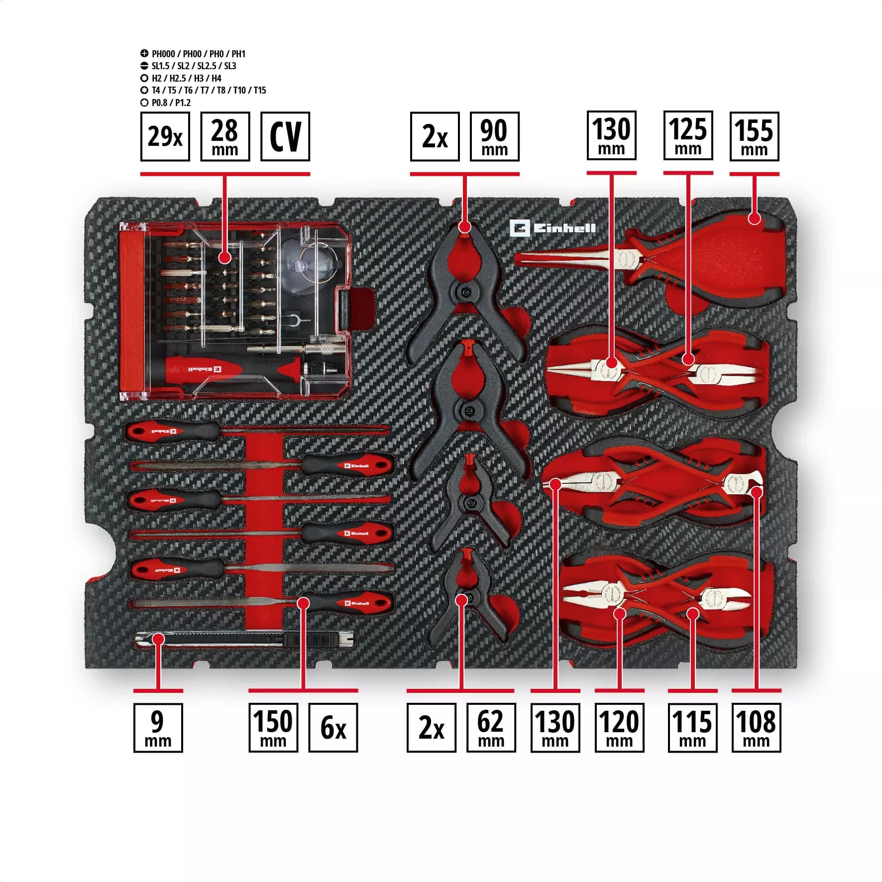 Einhell Set Herramientas Man. Hobby 153pz 370512