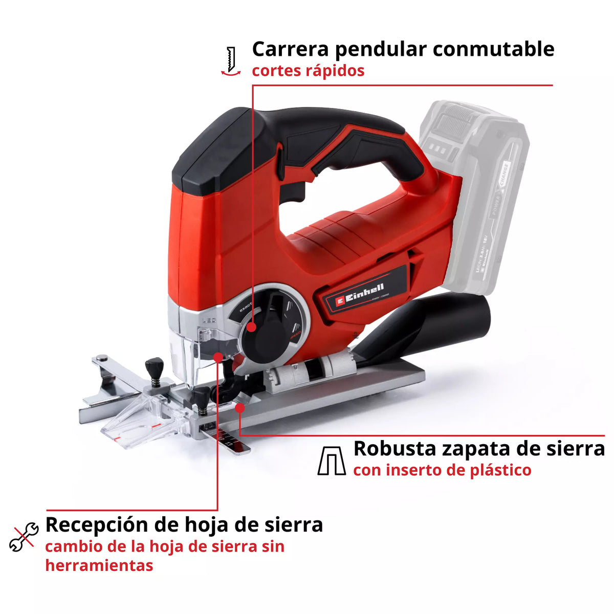 Einhell Sierra Caladora Inalambrica 4321200 Te-Js 18/80 Li-Solo