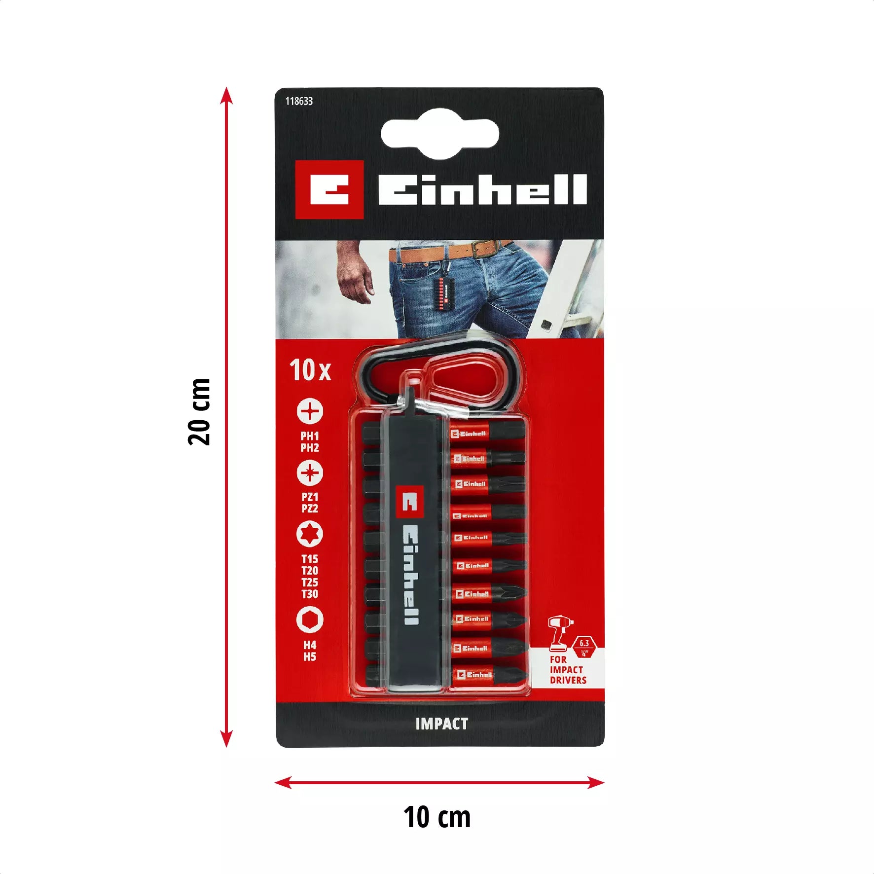 Einhell Set (10)  Puntas De Impacto Con Gancho 49118634