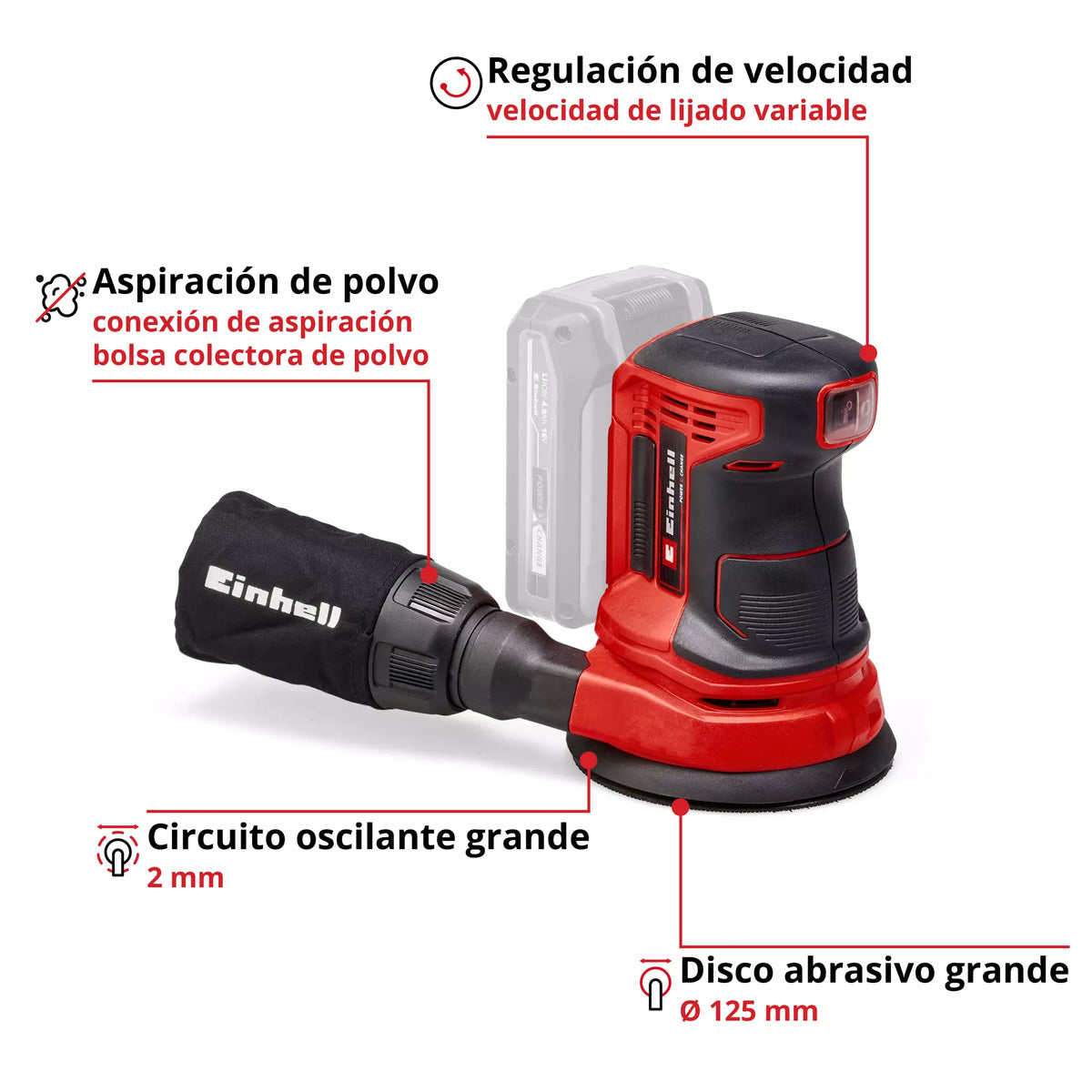 Einhell Lijdora Rotoorbital Inalambrica 4462010 Te-Rs 18 Li-Solo