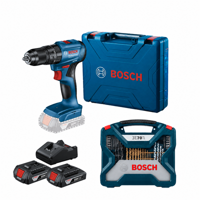 Bosch Taladro Percutor Gsb-185 Con 2bat+ Kit Puntas Y Brocas