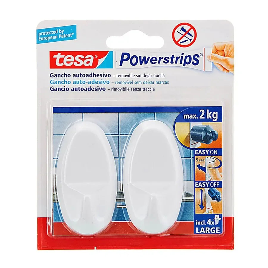 Tesa Gancho Powerstrips Blanco 2 Un /2Kg 58013