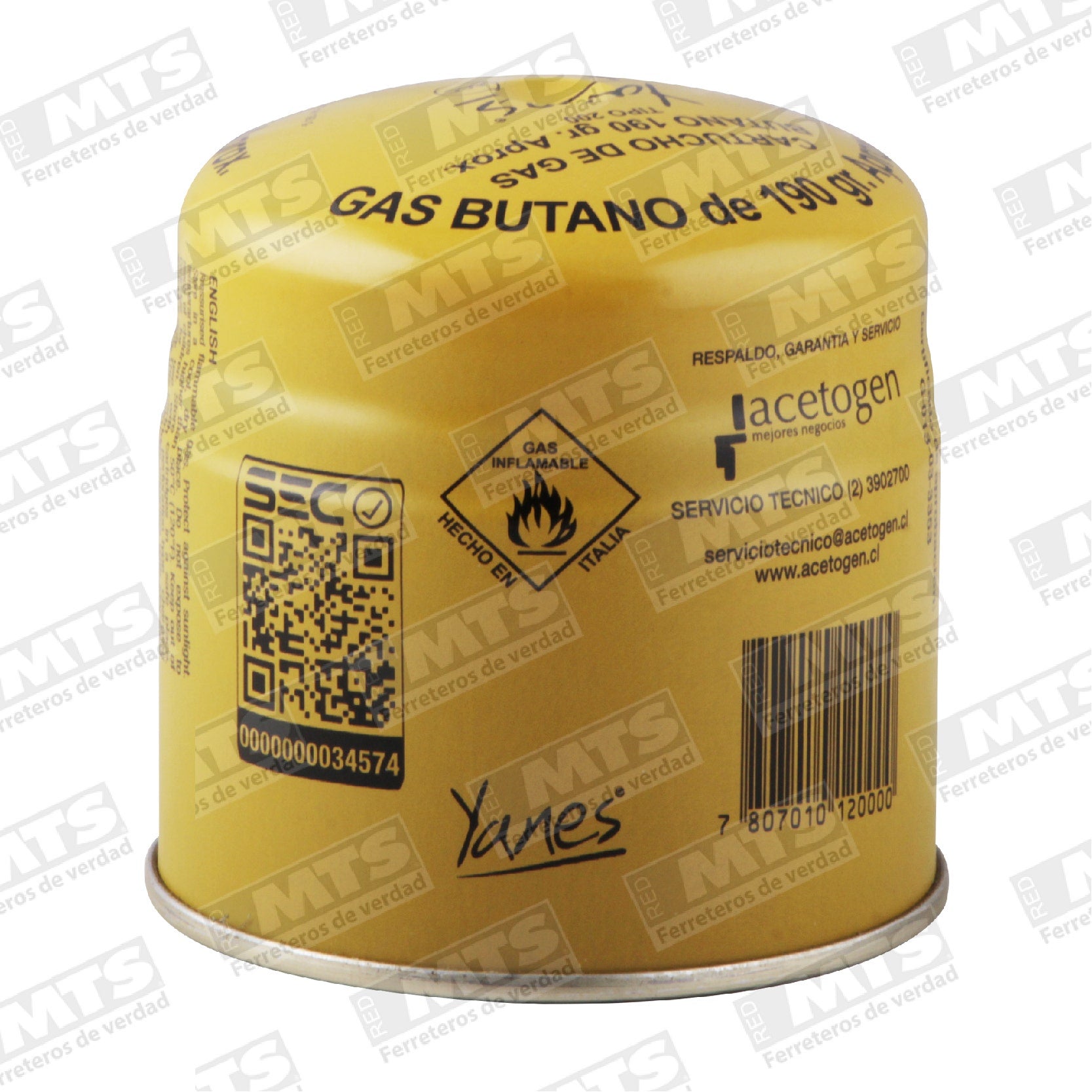 BALON GAS (CILINDRO) 180ML APROX.