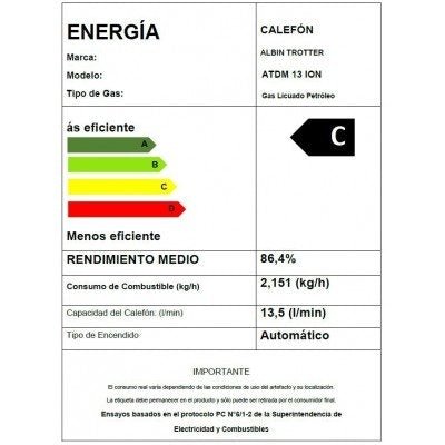 Albin Trotter Calefon Atmd 13 Lt Ion Gl