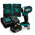 Makita Atornillador De Impacto 18v + Bateria 3.0ah Y Cargador + Set De Puntas