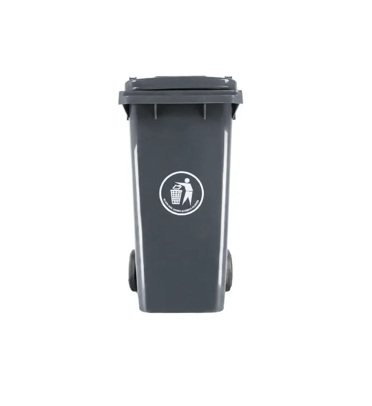 Basurero Ecologico C/Tapa 120Lt Gris Hdpe