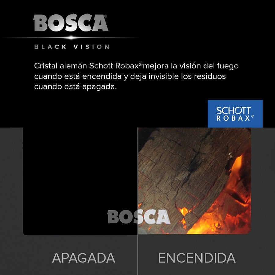 Bosca Estufa A Le&ntilde;a Gold 500 Rojo Black Vision