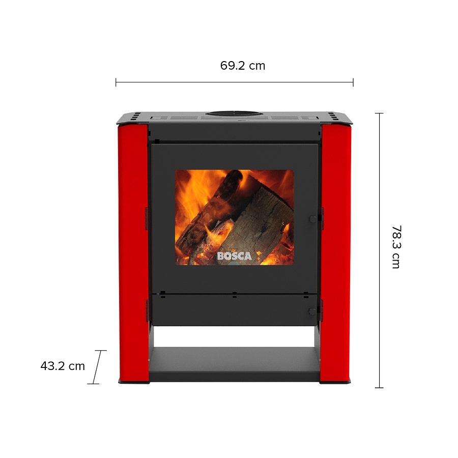 Bosca Estufa A Le&ntilde;a Gold 500 Rojo Black Vision