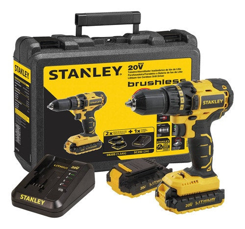 Stanley Taladro Inal. 20V S/Carb. Sbd201S2K-B2C