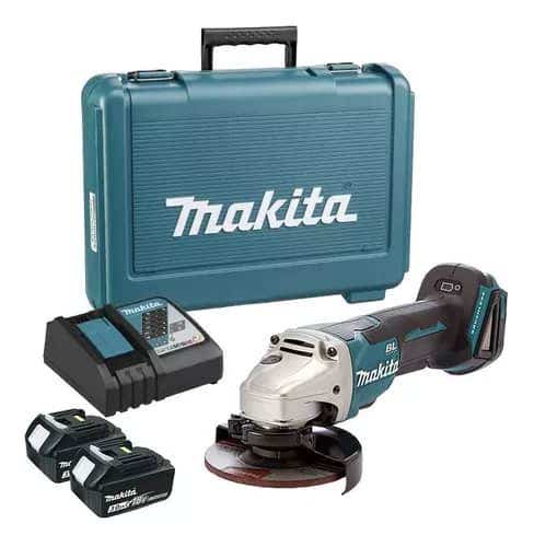 Makita Esmeril Angular Inalambrico 4-1/2 + 2 Baterias 3ah  Dga458rfe