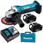 Makita Esmeril Angular 4-1/2&acute; 18V + 2 Baterias Dga452Rfe