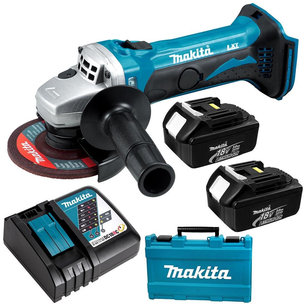 Makita Esmeril Angular 4-1/2&acute; 18V + 2 Baterias Dga452Rfe