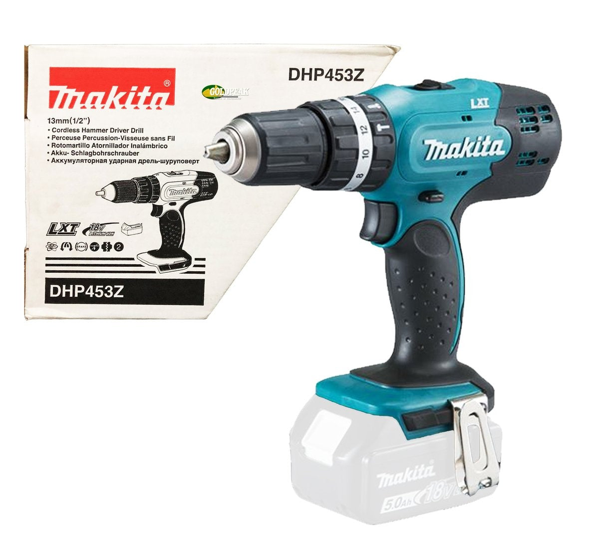 Makita Taladro-Atornillador Con Percutor 13Mm 2Vv Dhp453Z