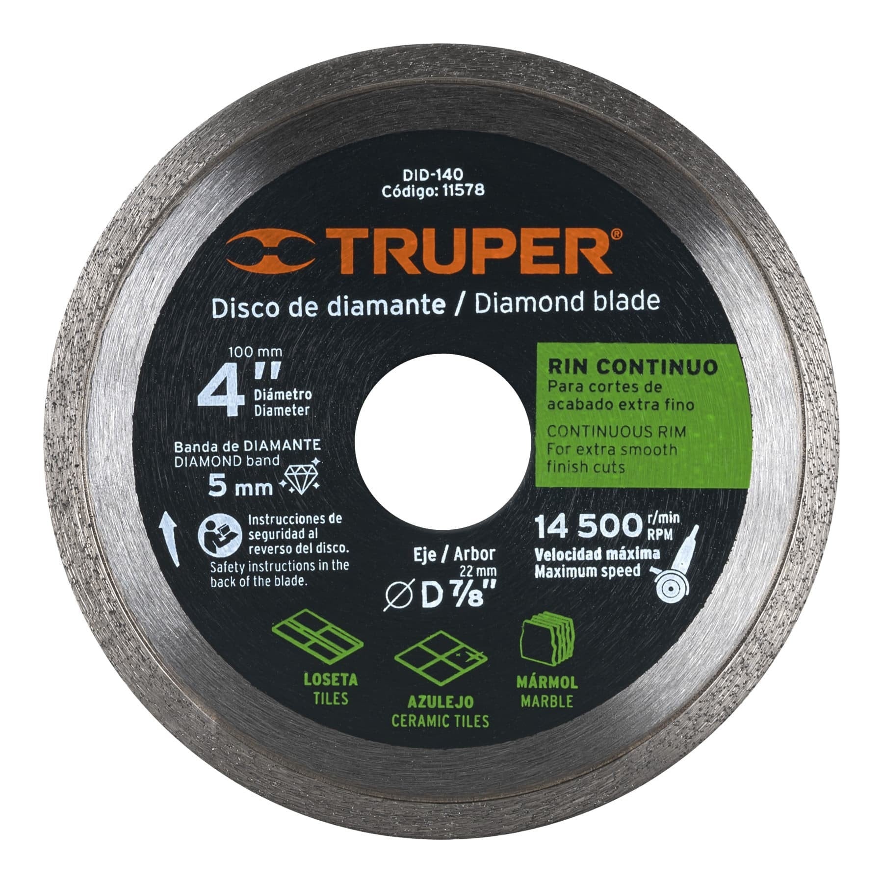 Disco Diamantado  4"   Truper   11578