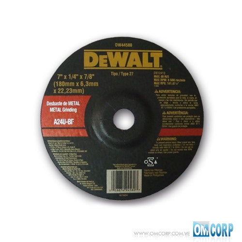 Dewalt Disco Desbaste 7" X 1/4'' X 7/8'' Dw44580