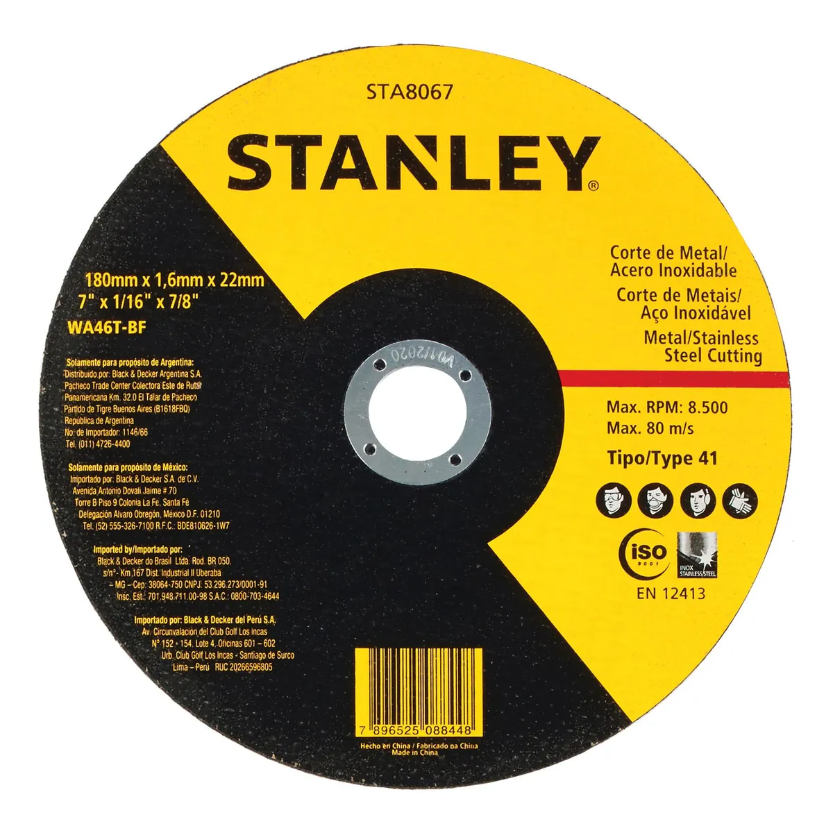 Stanley Disco Cortar Metal 7" (178  X 1,6 X 22 Mm) 1 Sta8067