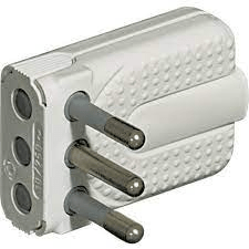 Bticino Enchufe Macho 2 X 10  C/T Bco S2465Tae