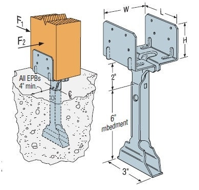 Simpson Base Elevada Poste 4 Epb44A