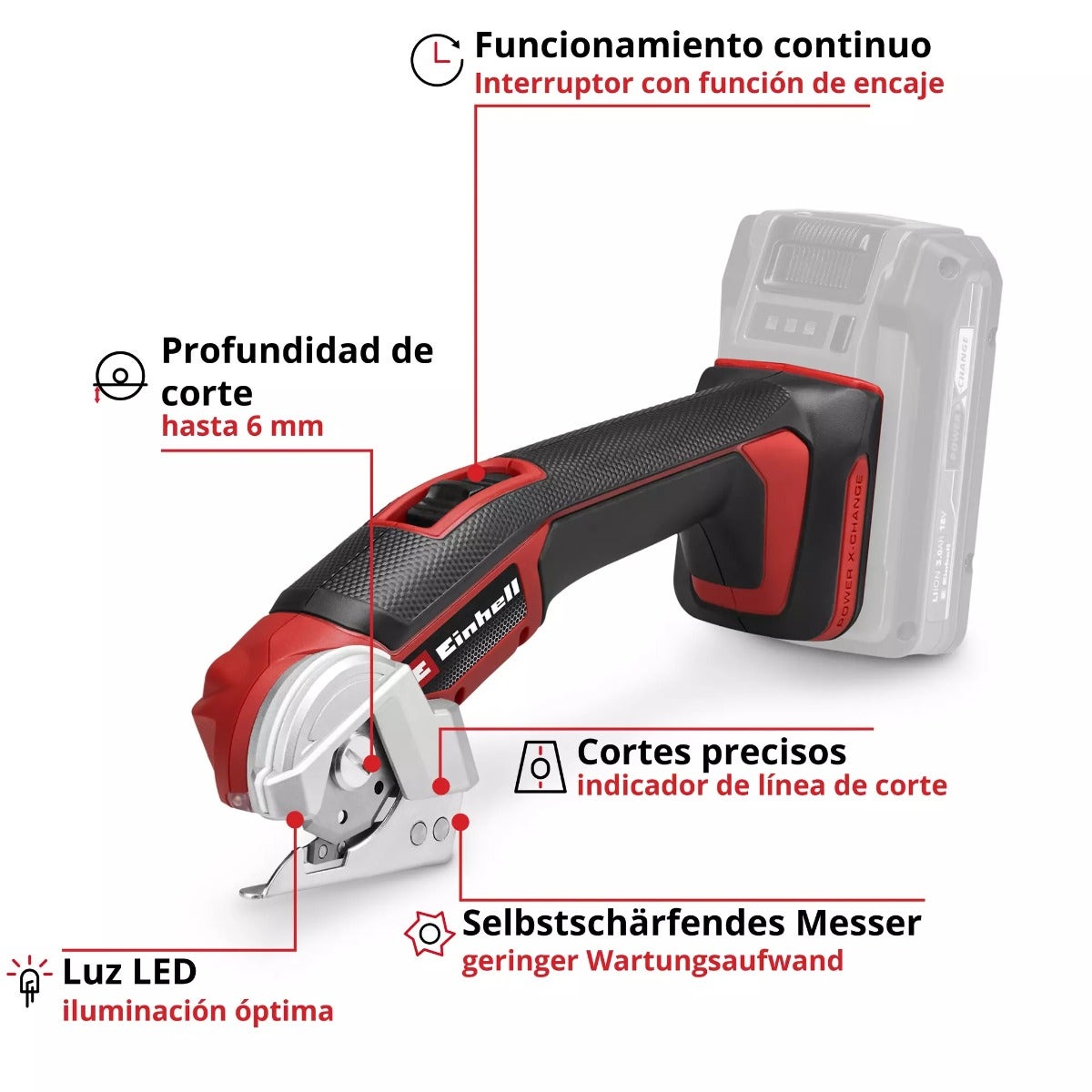 Einhell Cortadora Multifuncion Inalambrica Te-uc 18/6 Li - Solo
 - 4432010