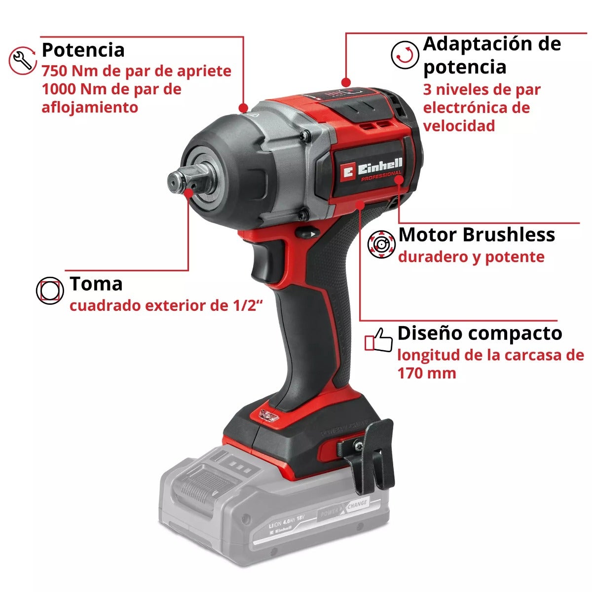 Einhell Llave De Impacto Profesional Inalambrica - 4510065