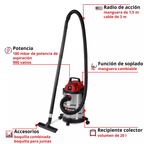 Einhell Aspiradora Polvo/agua 900w 20lt Tc-vc 2045 S - 2347410