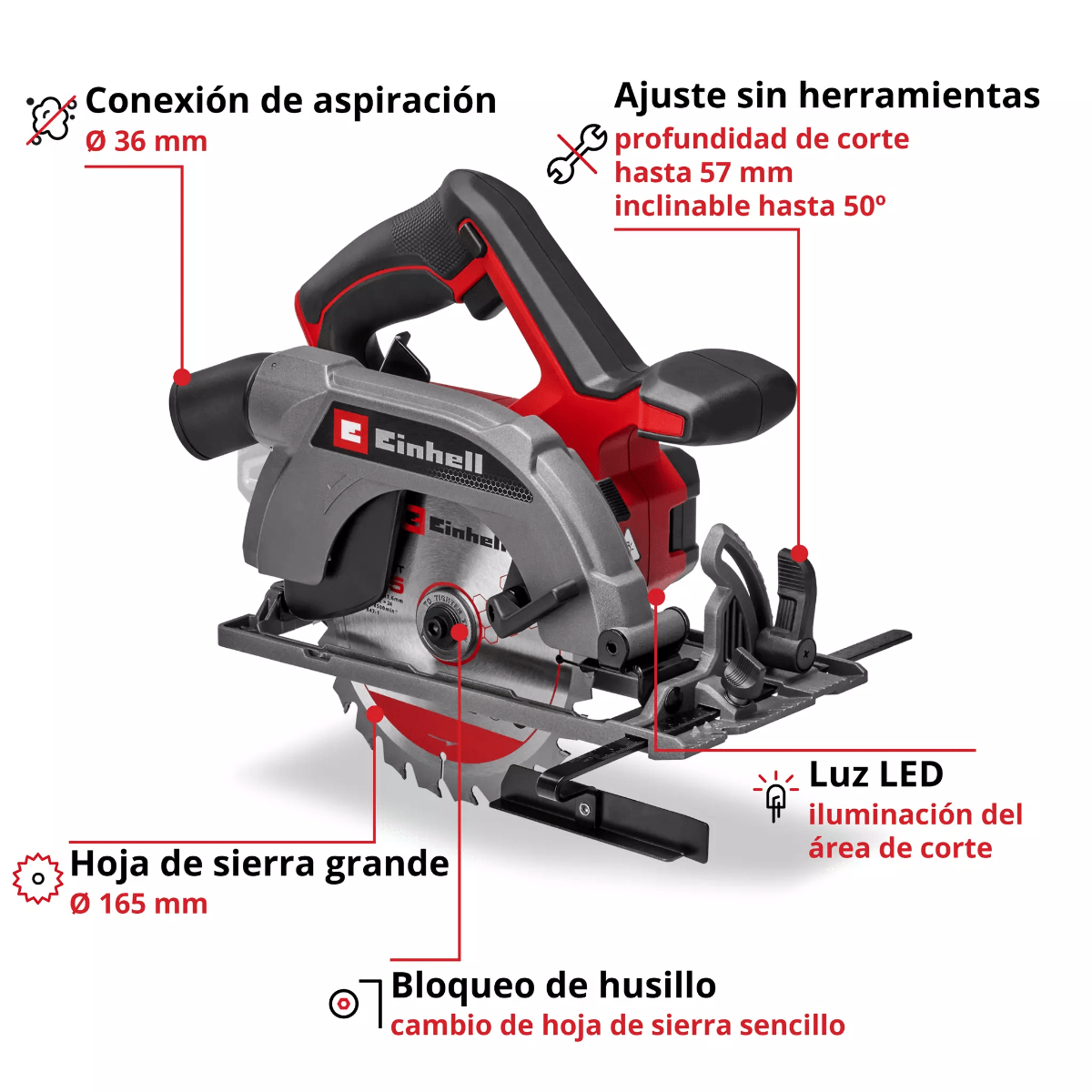 Einhell Sierra Circular Inalambrica Te-cs 18/165-2 Li - Solo 4331230