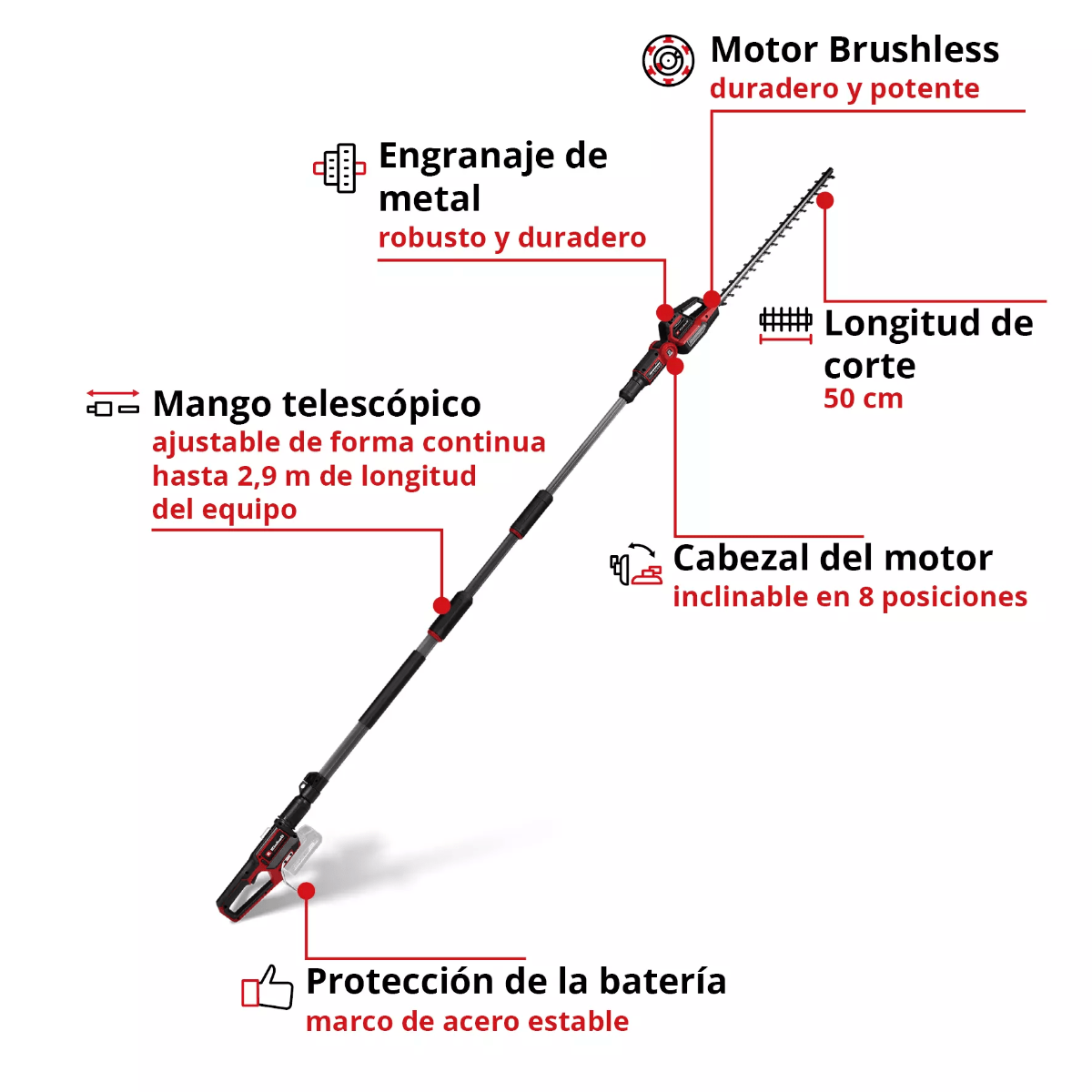 Einhell Cortasetos De Altura Inal&aacute;mbrica Professional 3410972