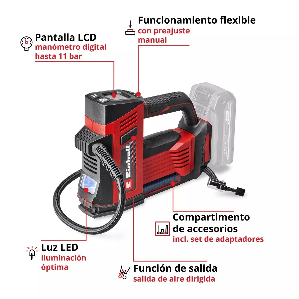 Einhell Compresor Auto In&aacute;lambrico Ce-cc 18/23 D Li-solo  - 2071025