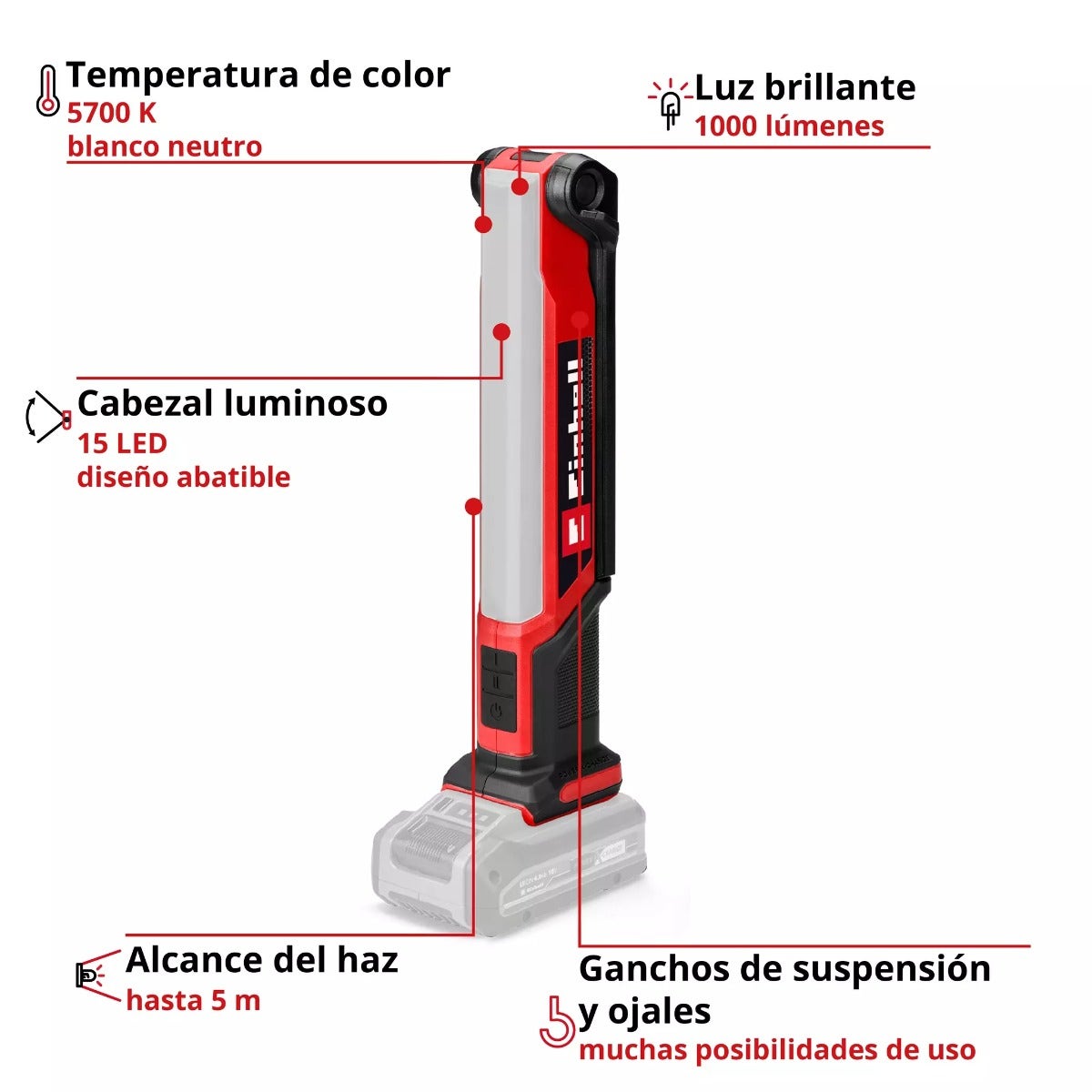 Einhell Linterna Inalambrica Te-cl 18/1000 S Li - Solo
 - 4514180