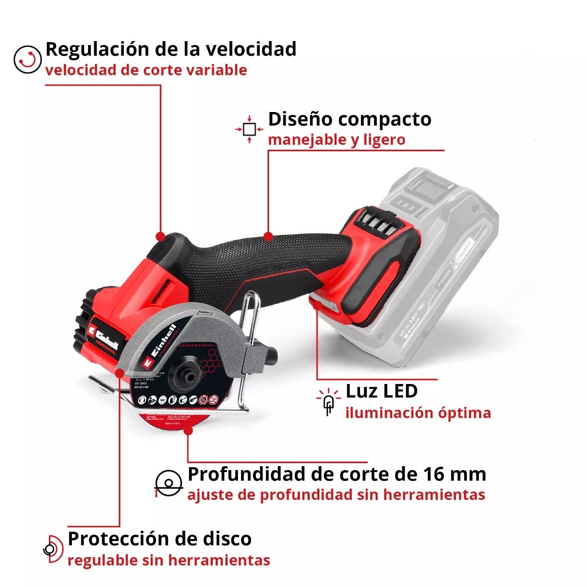 Einhell Esmeril Compacto Inalambrico - Tp-co 18/76-c Li Bl - Solo  - 4432000