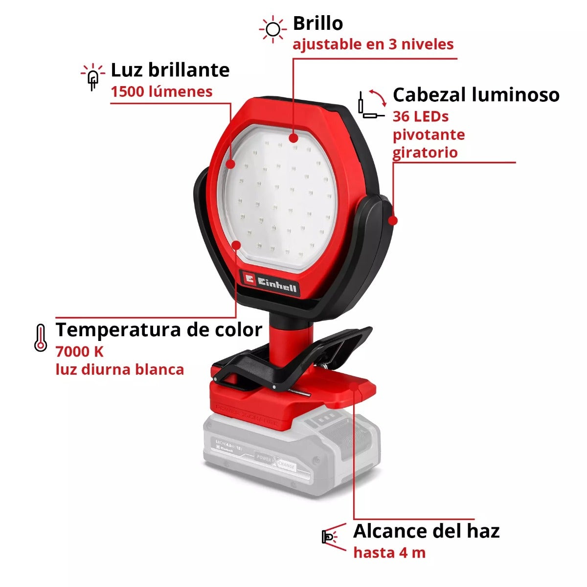 Einhell Lampara Exterior Inalambrica Gc-ol 18/1500 Li-solo  - 2320120