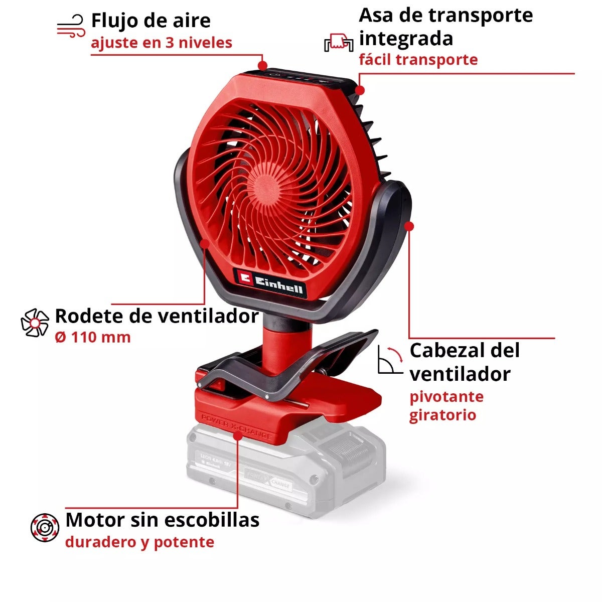 Einhell Ventilador Inalambrico Gc-cf 18/110 Li-solo
 -3408061