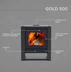Bosca Estufa A Le&ntilde;a Gold 500 Charcoal