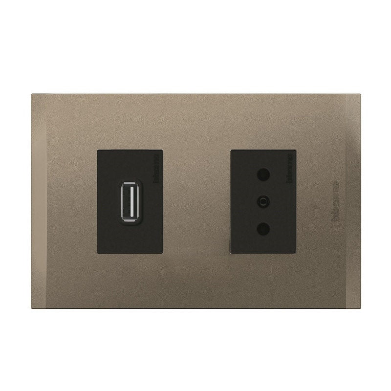 Bticino Enchufe Usb + Toma 10A Nobile Terra Af2270Usbeati