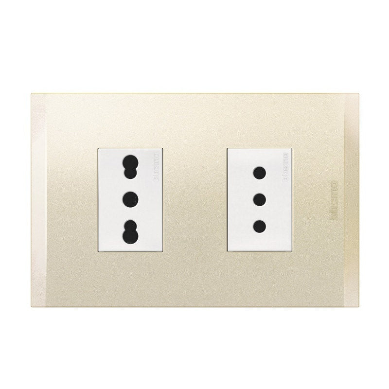 Bticino Enchufe Doble 10A+10/16A Nobile Blanco Af2293Eb