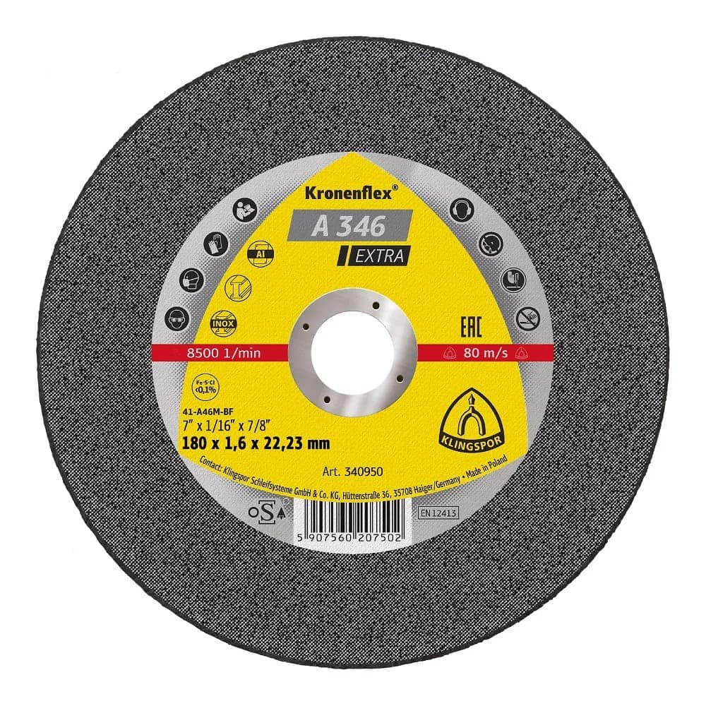Klingspor Disco Corte A346Extra 180X1,6X22 Plano 340950
