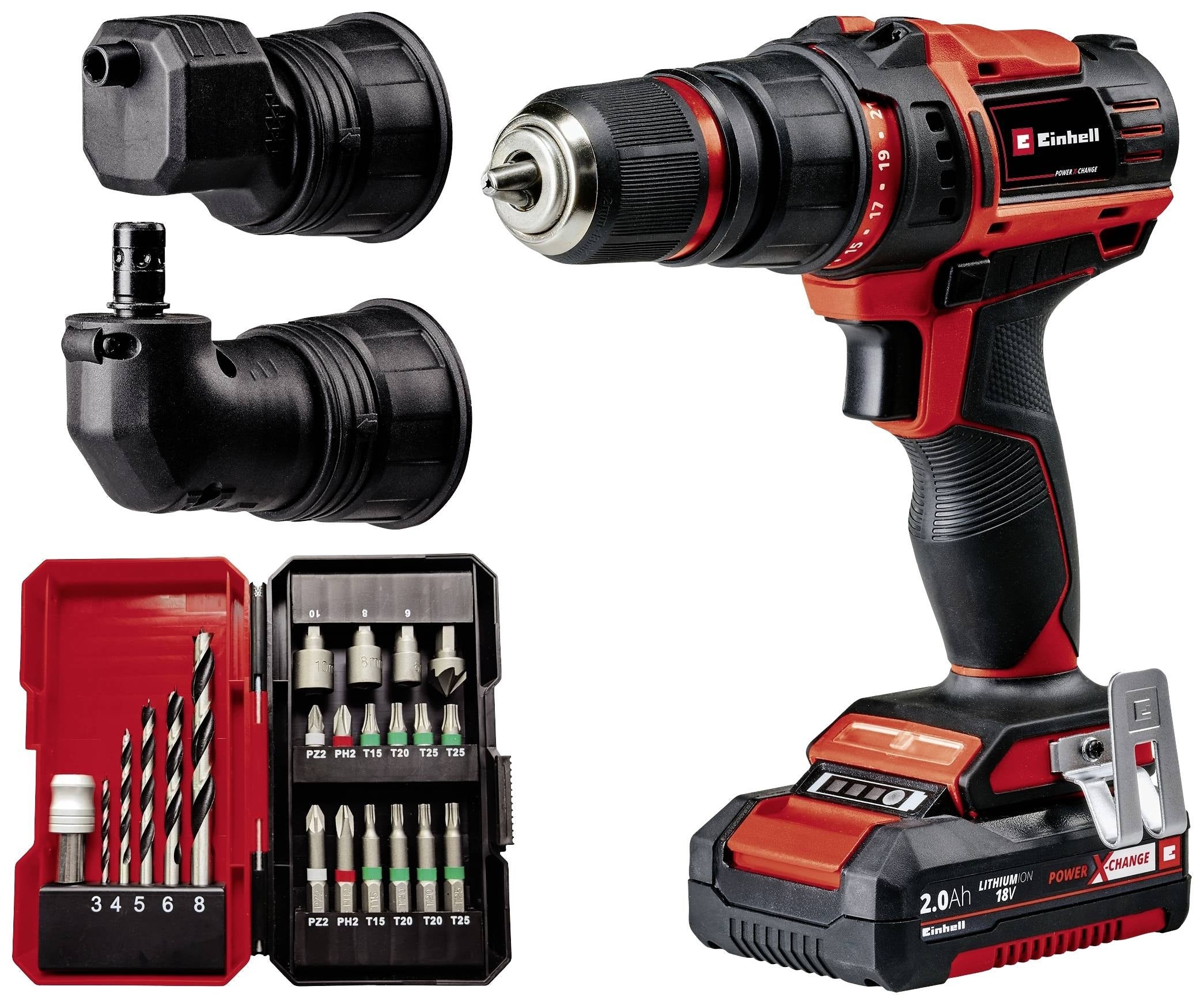 Einhell Taladro Inalambrico 18V 4513990 Te-Cd 18/45 3X-Li +22 (1X2,0 Ah)