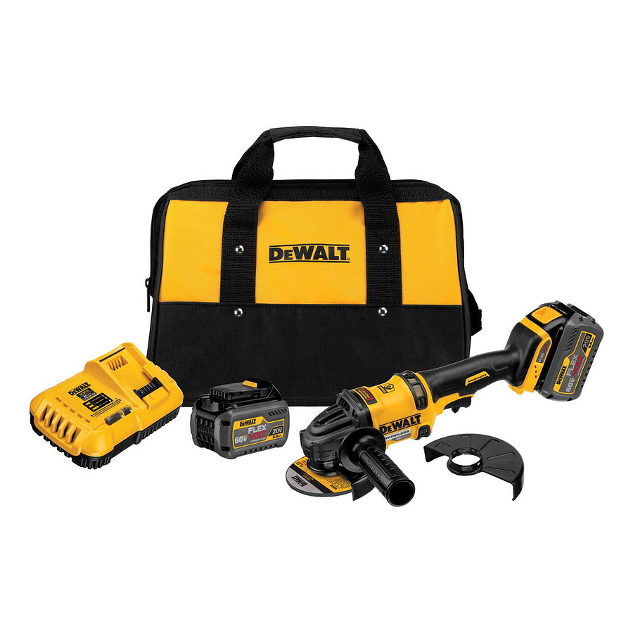 Dewalt  Kit Esmeril Ang. 4 1/2"60V|2 Bat+Carg Trans 414T2